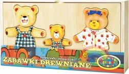 Habille la famille d’oursons – jeu d’habillage en bois