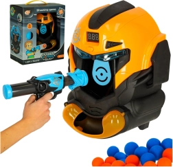 jeu de tir avec tête robotique et balles en mousse