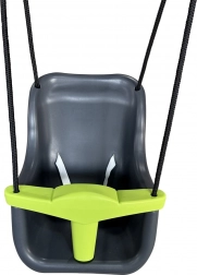 Balançoire pour enfant en plastique avec ceinture de sécurité, anthracite