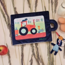 Livre textile d’activités LILLIPUTIENS – Ignace l’âne à la ferme 18 m+