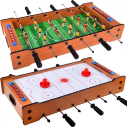 Jeu de table 2-en-1 – baby-foot et air hockey