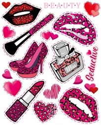 Grande feuille de transferts thermocollants pour enfants couleur rose