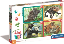 Puzzle 4 en 1 adorables bébés animaux CLEMENTONI