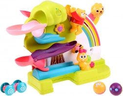 Circuit interactif réversible pour billes et petite voiture 2-en-1 avec sons