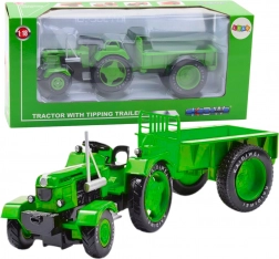 Tracteur métallique avec remorque vert 1:18