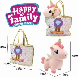 Licorne en peluche dans un sac Happy Family 30 cm
