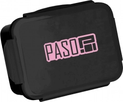 Lunch box PASO Basic 650 ml, noir avec logo rose