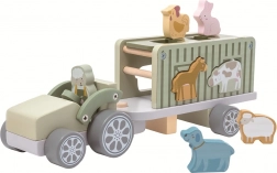 2Kids Toys voiture en bois avec animaux et boîte à formes