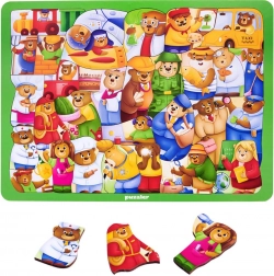 Puzzle en bois ours – monde des métiers, 30 pièces