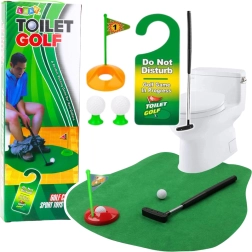 Amusant kit de golf pour toilettes avec tapis, putter et balles