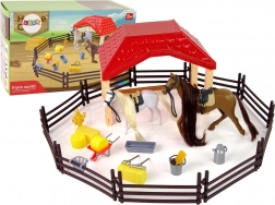 Ferme Étable avec figurines de chevaux et accessoires