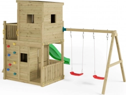 Aire de jeux pour enfants en bois FUNGOO Lofter avec deux balançoires
