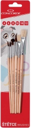 Set de pinceaux naturels CONCORDE, ronds et plats, 6 pcs