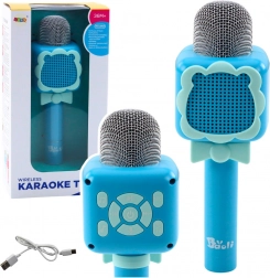 Microphone sans fil Bluetooth Karaoke Enregistrement Changement de voix Bleu