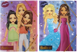 Chemise scolaire A4 Besties avec élastique rabattu