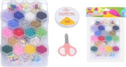 Set de perles avec ficelle, ciseaux et fermoirs