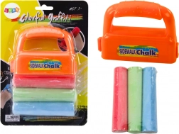 Ensemble de craies de trottoir épaisses avec porte-craies orange, 3 pièces