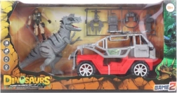 Voiture avec dinosaure