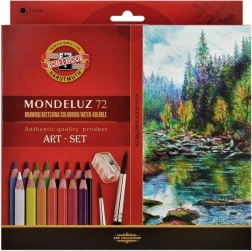 Crayons aquarellables KOH-I-NOOR Mondeluz, coffret de 72 pièces