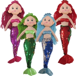 Poupée en chiffon sirène 50 cm – 4 modèles