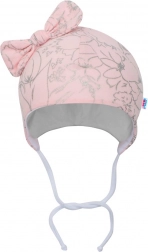 Bonnet en coton pour bébé avec petit nœud NEW BABY NUNU rose