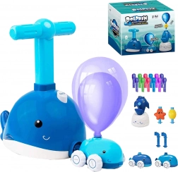 Lanceur d’air pour ballons Dauphin avec petites voitures et figurines volantes