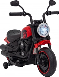 Moto électrique pour enfants Chopper Faster avec radio FM, panneau audio et LED – Rouge