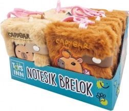 Porte-clés bloc-notes duveteux 10 × 8 cm, lot de 12 pièces