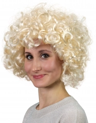 Perruque blonde avec cheveux bouclés