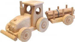 Tracteur en bois avec remorque pour enfants
