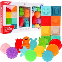 Méga ensemble de 20 balles animales pour enfants 6m+ Jouet sensoriel Rééducation de la main