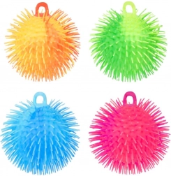 Balle antistress en silicone à presser avec picots 15 cm – 4 couleurs
