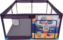parc pour enfants souple Sportive chouette, rectangulaire, parois en maille et zip