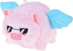 Adorable porte-clés en peluche cochon avec queue tournante et sifflet