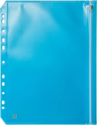 Enveloppe en plastique bleue avec fermeture euro et zip format A4