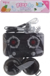 Set de vaisselle pour enfants avec réchaud à piles