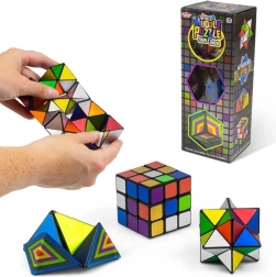 Ensemble de casse-têtes 3 en 1 – cube 3x3, étoile infinie et puzzle hexagonal