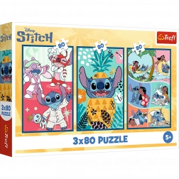 Puzzle Lilo & Stitch : Trois Puzzles en Un - Stitch 3x80 Pièces