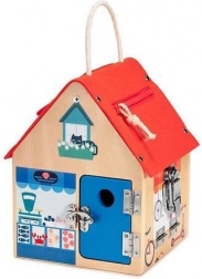 Lilliputiens maison de manipulation en bois avec serrures et renard 3+