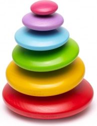 Galets en bois colorés d’équilibre