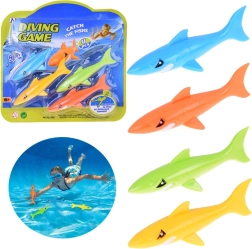 Ensemble de 4 requins colorés pour l'apprentissage de la plongée pour enfants