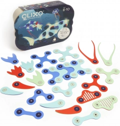 clixo ocean creatures jeu de construction magnétique 24 pcs, phosphorescent dans le noir
