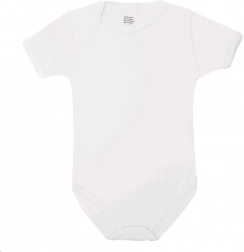 body en coton de luxe à manches courtes New Baby – blanc