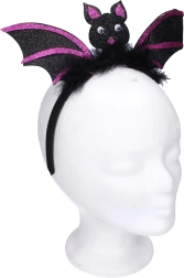 Set de carnaval – serre-tête avec décoration chauve-souris, violet