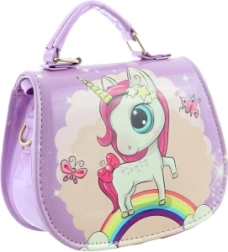 Petit sac violet pour enfants avec licorne