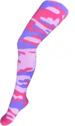 collants en coton New Baby camouflage rose‑violet 128 (7–8 ans)