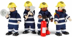 Tidlo Figurines de pompiers en bois