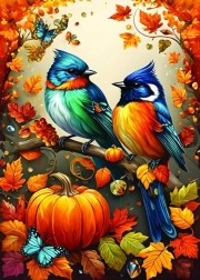 Puzzle d’automne oiseaux 500 pièces