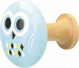 Crochets muraux en bois pour enfants Chouette et Losanges colorés