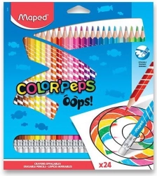 Maped crayons de couleur Color'Peps Oops avec gomme, 24 pcs